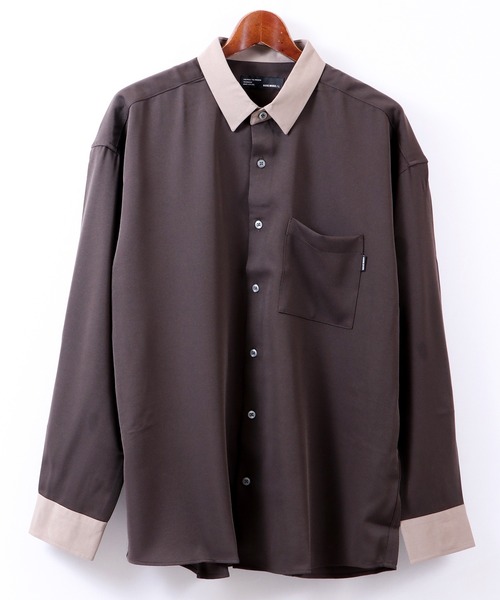 Naive magic(ナイーブマジック)の「とろみ ナチュラルストレッチ オーバークレリックシャツ(シャツ/ブラウス・メンズ・ホワイト/チャコールグレー/ブラック/ブルー/マルチ/ワイン/グレイッシュベージュ/ブラウン/グリーン・M/L/LL)」の4枚目の写真