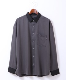 とろみ ナチュラルストレッチ オーバークレリックシャツ