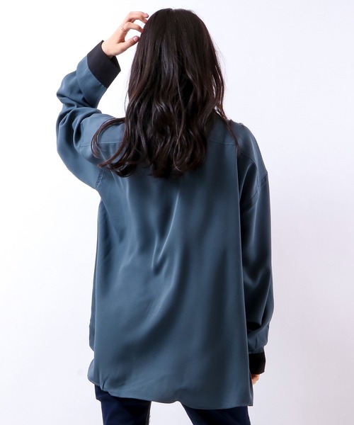 Naive magic(ナイーブマジック)の「とろみ ナチュラルストレッチ オーバークレリックシャツ(シャツ/ブラウス・メンズ・ホワイト/チャコールグレー/ブラック/ブルー/マルチ/ワイン/グレイッシュベージュ/ブラウン/グリーン・M/L/LL)」の11枚目の写真
