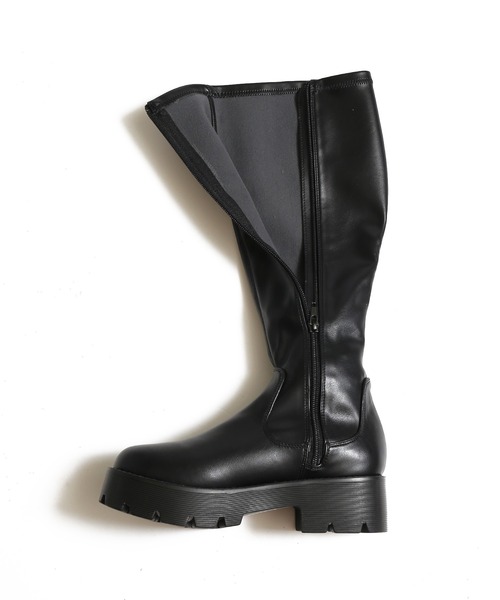 SPINNS（スピンズ）の「トラックソール 合皮ストレッチロングブーツ（ブーツ・レディース・ブラック/ブラウン・LL/M/L）」の14枚目の写真