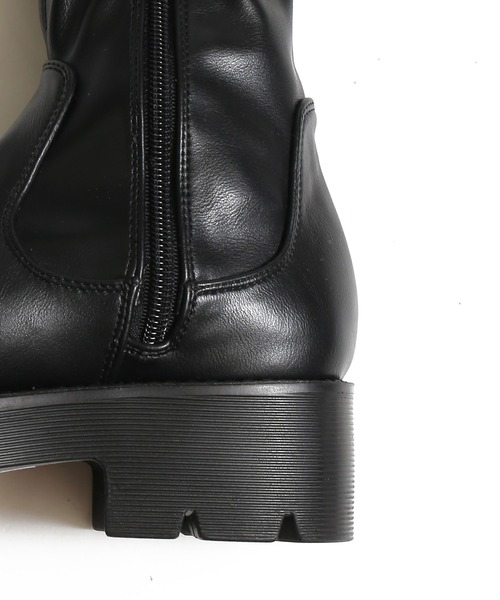 SPINNS（スピンズ）の「トラックソール 合皮ストレッチロングブーツ（ブーツ・レディース・ブラック/ブラウン・LL/M/L）」の8枚目の写真