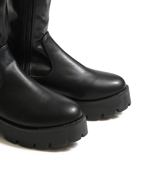 SPINNS（スピンズ）の「トラックソール 合皮ストレッチロングブーツ（ブーツ・レディース・ブラック/ブラウン・LL/M/L）」の18枚目の写真