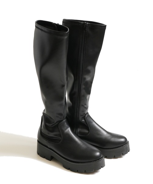 SPINNS（スピンズ）の「トラックソール 合皮ストレッチロングブーツ（ブーツ・レディース・ブラック/ブラウン・LL/M/L）」の16枚目の写真