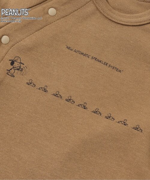 PEANUTS（ピーナッツ）の「PEANUTS ガーデンワッペン風リンクカバーオール(スヌーピー)（ロンパース・キッズ・ブラウン/アイボリー・80/70/60）」の10枚目の写真