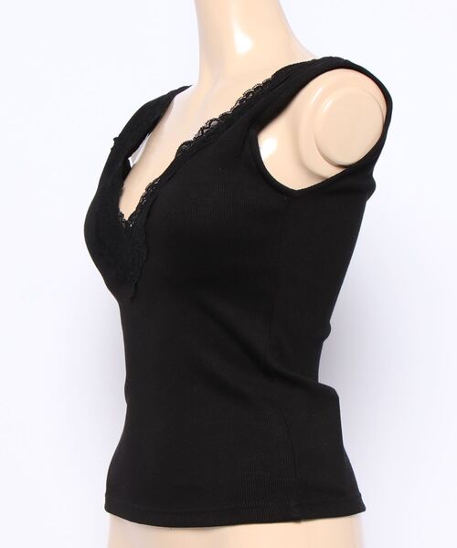 FIG&VIPER（フィグアンドバイパー）の「リブレースブラタンク（タンクトップ・レディース・ブラック/ホワイト/ブルー・FREE）」の5枚目の写真