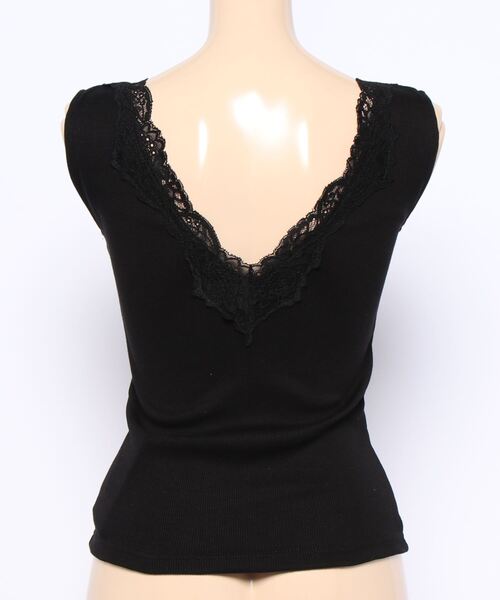 FIG&VIPER（フィグアンドバイパー）の「リブレースブラタンク（タンクトップ・レディース・ブラック/ホワイト/ブルー・FREE）」の4枚目の写真