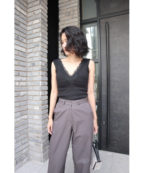 FIG&VIPER（フィグアンドバイパー）の「リブレースブラタンク（タンクトップ・レディース・ブラック/ホワイト/ブルー・FREE）」の16枚目の写真