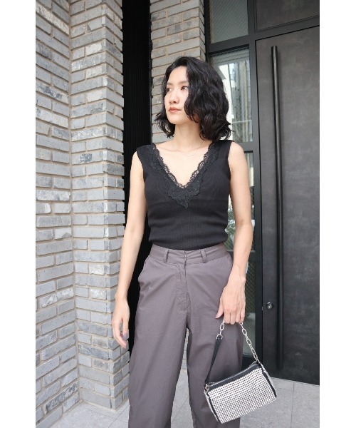 FIG&VIPER（フィグアンドバイパー）の「リブレースブラタンク（タンクトップ・レディース・ブラック/ホワイト/ブルー・FREE）」の20枚目の写真