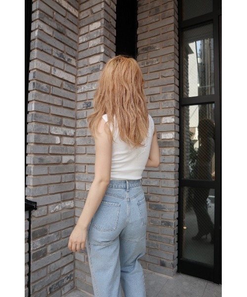 FIG&VIPER（フィグアンドバイパー）の「リブレースブラタンク（タンクトップ・レディース・ブラック/ホワイト/ブルー・FREE）」の11枚目の写真