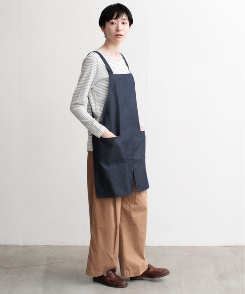 COCO WALK（ココウォーク）の「COCOWALK:抗ウイルス加工のラクエプ（エプロン・レディース・ネイビー/グリーン/マスタード・FREE）」の10枚目の写真