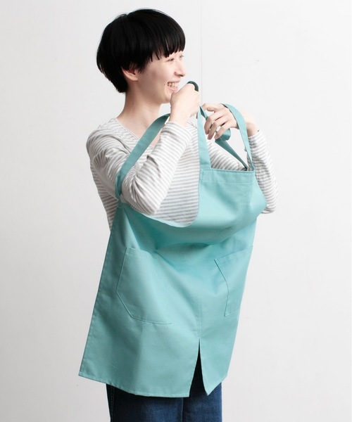 COCO WALK（ココウォーク）の「COCOWALK:抗ウイルス加工のラクエプ（エプロン・レディース・ネイビー/グリーン/マスタード・FREE）」の9枚目の写真