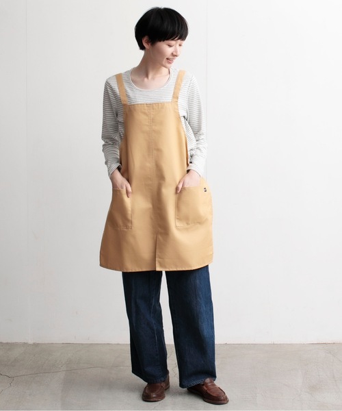 COCO WALK（ココウォーク）の「COCOWALK:抗ウイルス加工のラクエプ（エプロン・レディース・ネイビー/グリーン/マスタード・FREE）」の5枚目の写真