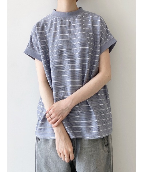 Samansa Mos2 blue（サマンサモスモスブルー）の「アソートハイネックTシャツ（Tシャツ/カットソー・レディース・ブラック/グレー/チャコール/ライトベージュ・ﾌﾘ-）」の3枚目の写真