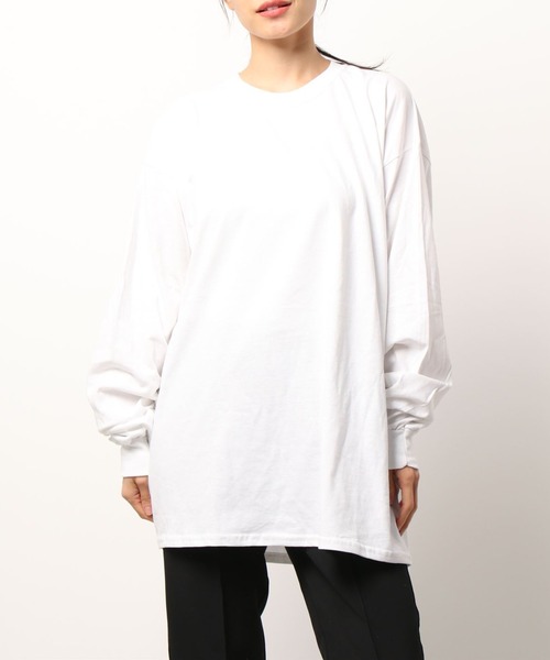 KaneZ（ケインズ）の「KaneZ/ケインズ/MR.YING YANG L/S TEE/バックプリントロングスリーブTシャツ（Tシャツ/カットソー・レディース・オレンジ/ホワイト・FREE）」の6枚目の写真