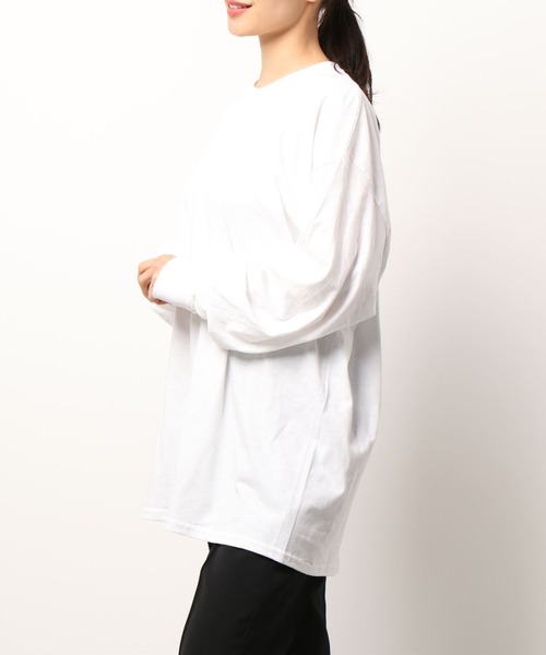 KaneZ（ケインズ）の「KaneZ/ケインズ/MR.YING YANG L/S TEE/バックプリントロングスリーブTシャツ（Tシャツ/カットソー・レディース・オレンジ/ホワイト・FREE）」の7枚目の写真