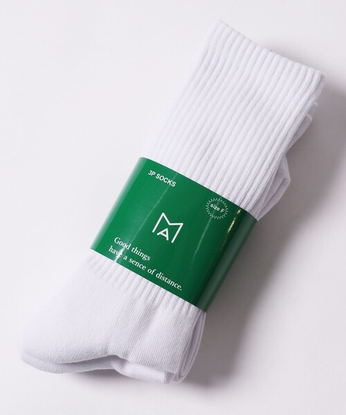 Firsthand(ファーストハンド)の「Firsthand/ファーストハンド MA by Satoshi Mizutani Hevy weight 3P socks(ソックス/靴下・メンズ・ホワイト・FREE)」の2枚目の写真