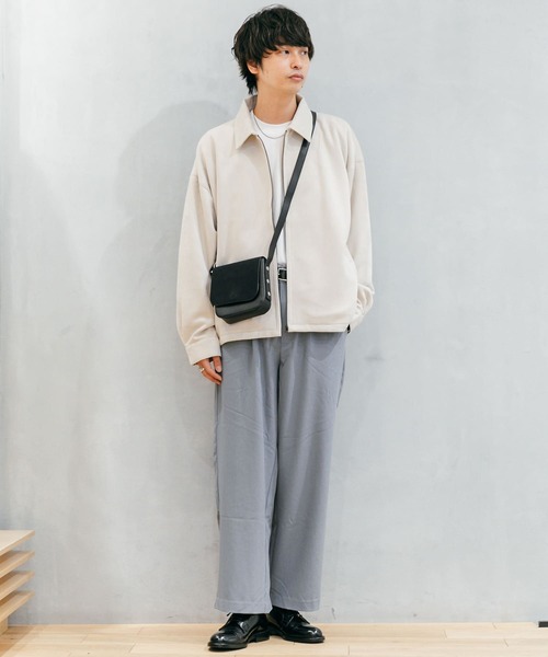 SENSE OF PLACE by URBAN RESEARCH（センスオブプレイスバイアーバンリサーチ）の「エコスエードジップブルゾン（ブルゾン・メンズ・ブラック/ライトベージュ/チャコールグレー・MEDIUM/LARGE）」の4枚目の写真