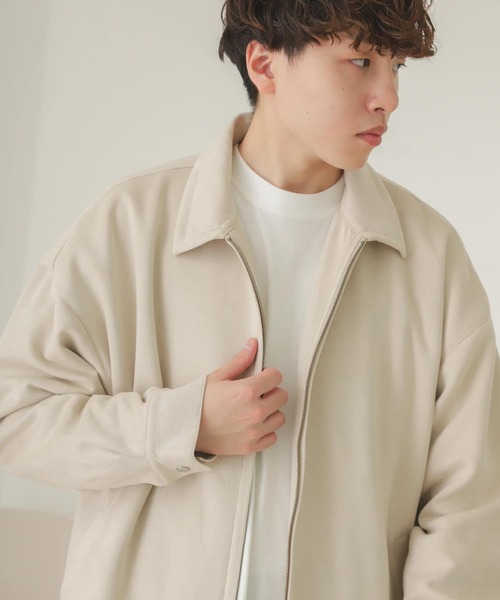 SENSE OF PLACE by URBAN RESEARCH（センスオブプレイスバイアーバンリサーチ）の「エコスエードジップブルゾン（ブルゾン・メンズ・ブラック/ライトベージュ/チャコールグレー・MEDIUM/LARGE）」の5枚目の写真