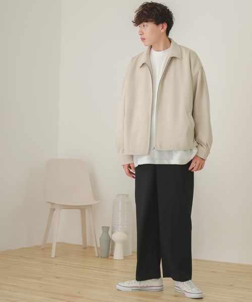 SENSE OF PLACE by URBAN RESEARCH（センスオブプレイスバイアーバンリサーチ）の「エコスエードジップブルゾン（ブルゾン・メンズ・ブラック/ライトベージュ/チャコールグレー・MEDIUM/LARGE）」の9枚目の写真