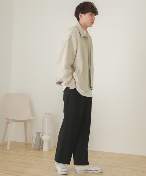 SENSE OF PLACE by URBAN RESEARCH（センスオブプレイスバイアーバンリサーチ）の「エコスエードジップブルゾン（ブルゾン・メンズ・ブラック/ライトベージュ/チャコールグレー・MEDIUM/LARGE）」の10枚目の写真