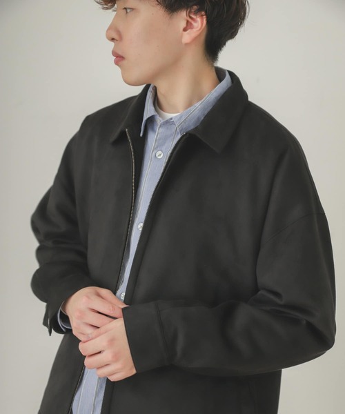 SENSE OF PLACE by URBAN RESEARCH（センスオブプレイスバイアーバンリサーチ）の「エコスエードジップブルゾン（ブルゾン・メンズ・ブラック/ライトベージュ/チャコールグレー・MEDIUM/LARGE）」の12枚目の写真