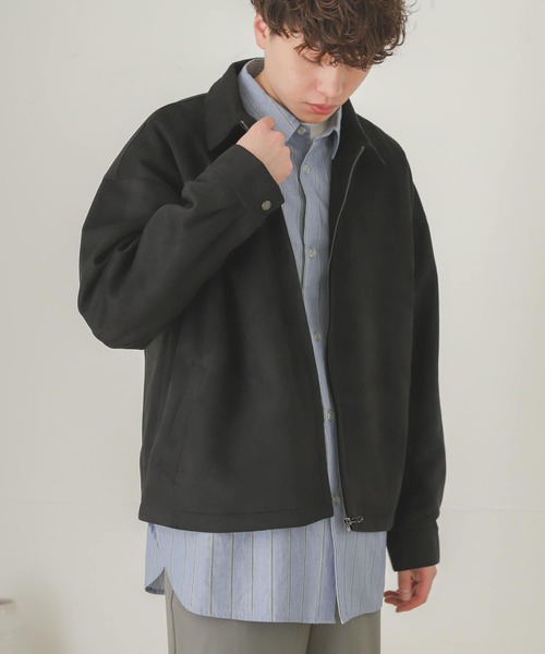 SENSE OF PLACE by URBAN RESEARCH（センスオブプレイスバイアーバンリサーチ）の「エコスエードジップブルゾン（ブルゾン・メンズ・ブラック/ライトベージュ/チャコールグレー・MEDIUM/LARGE）」の13枚目の写真