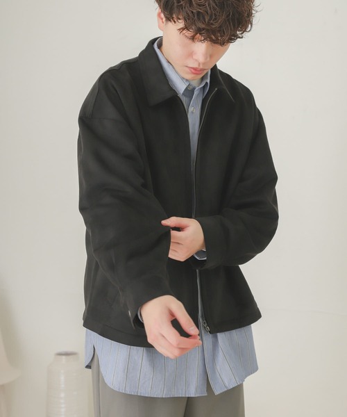 SENSE OF PLACE by URBAN RESEARCH（センスオブプレイスバイアーバンリサーチ）の「エコスエードジップブルゾン（ブルゾン・メンズ・ブラック/ライトベージュ/チャコールグレー・MEDIUM/LARGE）」の14枚目の写真