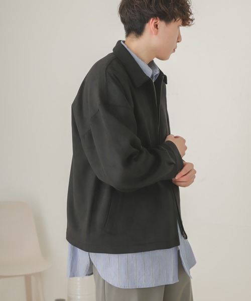 SENSE OF PLACE by URBAN RESEARCH（センスオブプレイスバイアーバンリサーチ）の「エコスエードジップブルゾン（ブルゾン・メンズ・ブラック/ライトベージュ/チャコールグレー・MEDIUM/LARGE）」の16枚目の写真