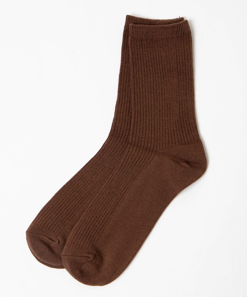 WEGO（ウィゴー）の「WEGO/カラーリブ無地ソックス（ソックス/靴下・レディース・ブラウン/ワイン/マスタード/パープル/ブラック/ホワイト/ベージュ/グレー/サックスブルー/ダークグリーン/ダークオレンジ/グリーン/イエロー系その他/ブルー系その他/パープル系その他/ピンク/レッド/ブルー/オレンジ/その他2/その他1・23-25cm）」の5枚目の写真