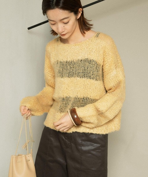 ローゲージハンドボーダーニット