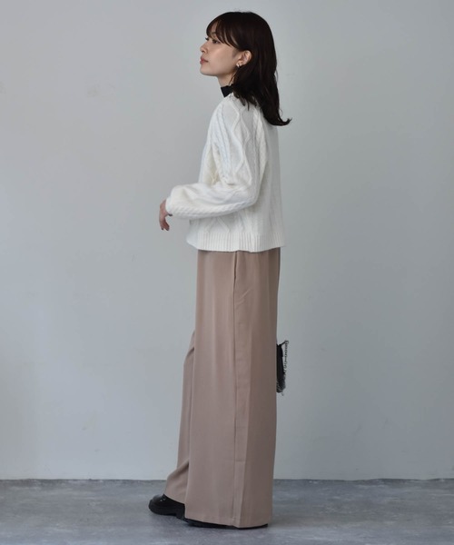 Cheri（シェリ）の「ショート丈ケーブルニットカーディガン（カーディガン/ボレロ・レディース・ベージュ/ブルー・FREE）」の10枚目の写真