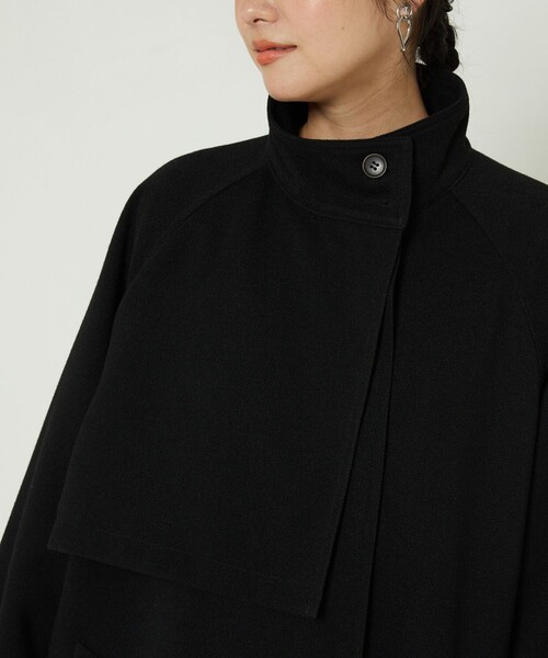 FREAK'S STORE（フリークスストア）の「ウーリースタンドカラーコート（ステンカラーコート・レディース・ブラック/ベージュ/ブラウン・ﾌﾘ-）」の9枚目の写真
