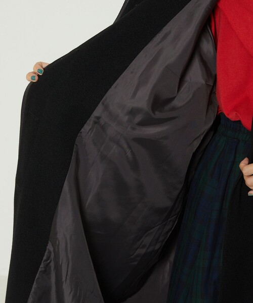 FREAK'S STORE（フリークスストア）の「ウーリースタンドカラーコート（ステンカラーコート・レディース・ブラック/ベージュ/ブラウン・ﾌﾘ-）」の20枚目の写真
