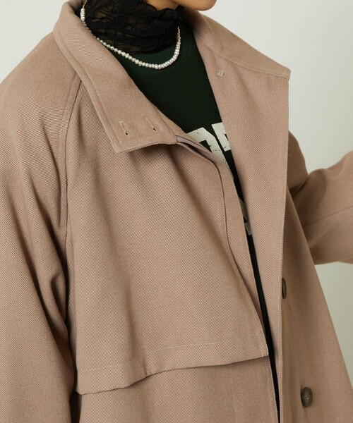 FREAK'S STORE（フリークスストア）の「ウーリースタンドカラーコート（ステンカラーコート・レディース・ブラック/ベージュ/ブラウン・ﾌﾘ-）」の21枚目の写真