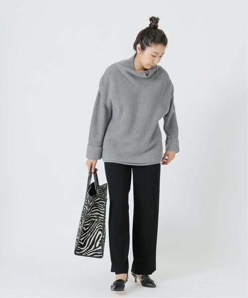 journal standard L'essage（ジャーナルスタンダードレサージュ）の「NEW バックサテンワイドパンツ◆（その他パンツ・レディース・ブラック/ベージュ/グリーン/ブルー・38/36）」の5枚目の写真