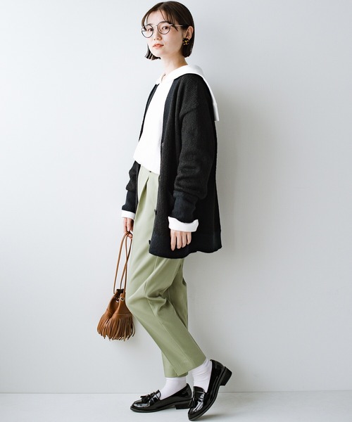 haco!（ハコ）の「重くなりがちなコーデを明るく変身！大人に便利なきれいめテーパードパンツ by que made me（その他パンツ・レディース・オレンジ/グリーン/アイボリー・SMALL/MEDIUM/LARGE/X-LARGE）」の4枚目の写真