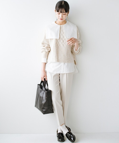 haco!（ハコ）の「重くなりがちなコーデを明るく変身！大人に便利なきれいめテーパードパンツ by que made me（その他パンツ・レディース・オレンジ/グリーン/アイボリー・SMALL/MEDIUM/LARGE/X-LARGE）」の20枚目の写真