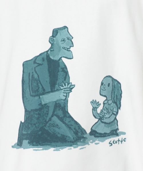 CLUB PARK(クラブパーク)の「UMAMIISIM/ウマミイズム/フランケンシュタイン&少女プリント半袖Tシャツ(Tシャツ/カットソー・メンズ・ホワイト・SMALL)」の10枚目の写真