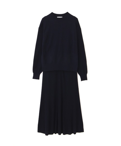 NATURAL BEAUTY BASIC（ナチュラルビューティーベーシック）の「ゴアードスカートニットセットアップ（ワンピース・レディース・ベージュ/イエロー/ネイビー・SMALL/MEDIUM）」の13枚目の写真