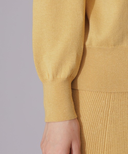 NATURAL BEAUTY BASIC（ナチュラルビューティーベーシック）の「ゴアードスカートニットセットアップ（ワンピース・レディース・ベージュ/イエロー/ネイビー・SMALL/MEDIUM）」の22枚目の写真