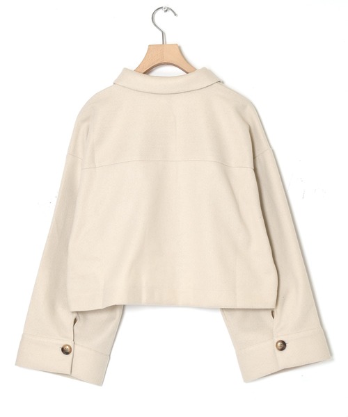 Alley by w closet（アリーバイダブルクローゼット）の「【SETUP対応】【Alley】エコウールショートジャケット（その他アウター・レディース・ベージュ/モスグリーン・FREE）」の3枚目の写真