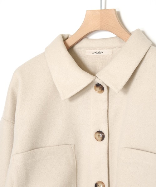 Alley by w closet（アリーバイダブルクローゼット）の「【SETUP対応】【Alley】エコウールショートジャケット（その他アウター・レディース・ベージュ/モスグリーン・FREE）」の4枚目の写真