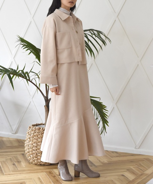 Alley by w closet（アリーバイダブルクローゼット）の「【SETUP対応】【Alley】エコウールショートジャケット（その他アウター・レディース・ベージュ/モスグリーン・FREE）」の21枚目の写真