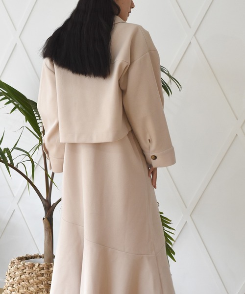 Alley by w closet（アリーバイダブルクローゼット）の「【SETUP対応】【Alley】エコウールショートジャケット（その他アウター・レディース・ベージュ/モスグリーン・FREE）」の17枚目の写真