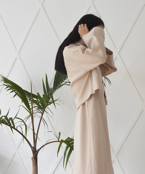 Alley by w closet（アリーバイダブルクローゼット）の「【SETUP対応】【Alley】エコウールショートジャケット（その他アウター・レディース・ベージュ/モスグリーン・FREE）」の16枚目の写真