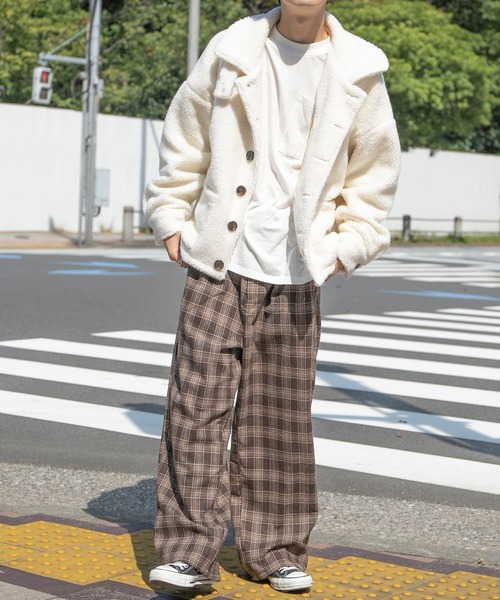 PairPair(ペアペア)の「2WAYボアブルゾン(ユニセックス)(ブルゾン・レディース・アイボリー/モカ・FREE)」の9枚目の写真