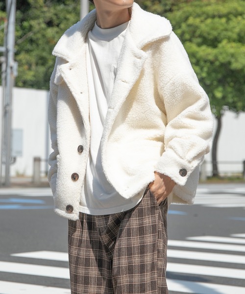 PairPair(ペアペア)の「2WAYボアブルゾン(ユニセックス)(ブルゾン・レディース・アイボリー/モカ・FREE)」の10枚目の写真