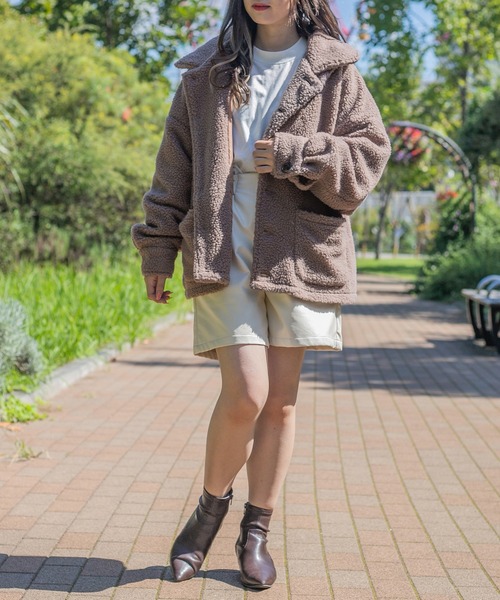 PairPair(ペアペア)の「2WAYボアブルゾン(ユニセックス)(ブルゾン・レディース・アイボリー/モカ・FREE)」の18枚目の写真