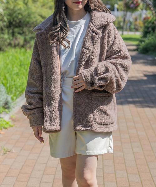 PairPair(ペアペア)の「2WAYボアブルゾン(ユニセックス)(ブルゾン・レディース・アイボリー/モカ・FREE)」の19枚目の写真