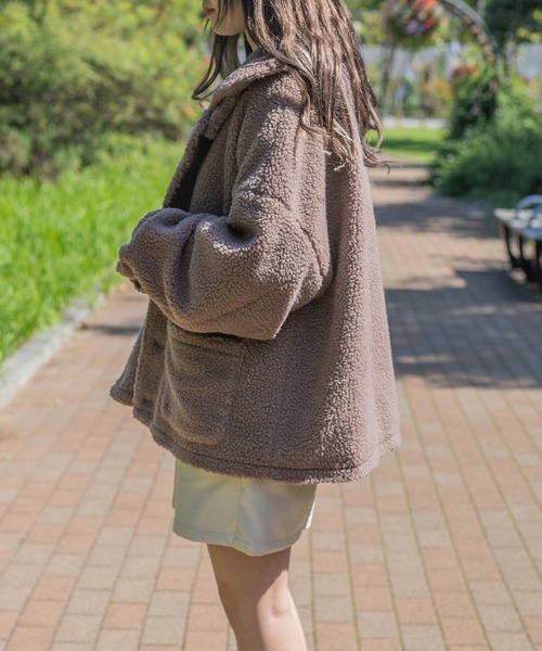 PairPair(ペアペア)の「2WAYボアブルゾン(ユニセックス)(ブルゾン・レディース・アイボリー/モカ・FREE)」の20枚目の写真